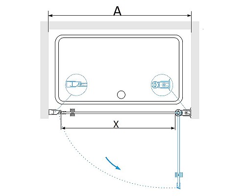 Душевая дверь RGW Dolphin TN-03 90 54930309-101 профиль Хром стекло фабрик