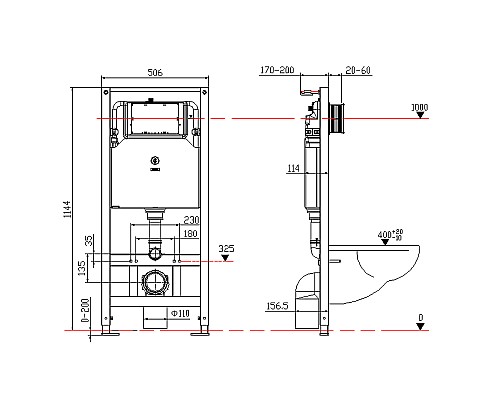 Инсталляция Esbano Fram ESINFRAM без клавиши смыва