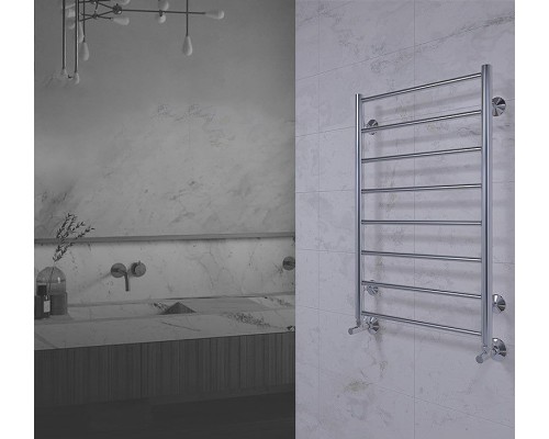 Водяной полотенцесушитель Terminus Аврора П8 500x800 4670078529947 Хром, нижнее подключение, G 1/2" ВР