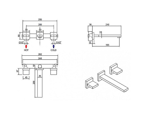 Смеситель для раковины Cezares Unika UNIKA-BLI3-03/24 Золото
