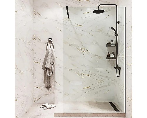 Душевая перегородка Reflection Walk in 90 RX20090CBL-14 профиль Черный матовый стекло прозрачное