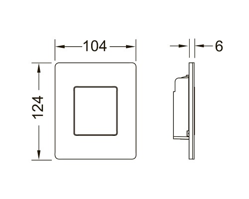 Клавиша смыва Tece Solid Urinal 9242435 для писсуара Черная матовая