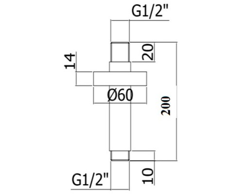 Кронштейн для верхнего душа Paffoni ZSOF065NO Черный матовый