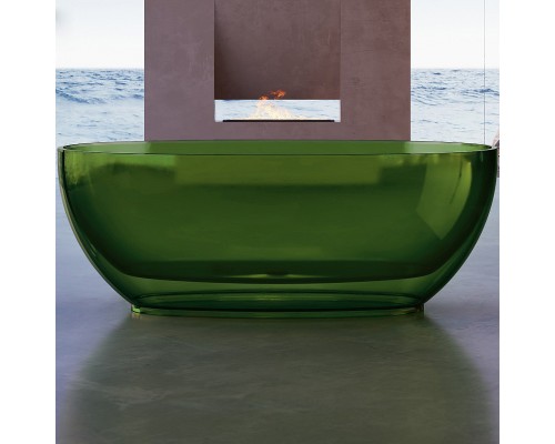 Ванна из полиэфирной смолы Abber Kristall 170х75 AT9703Emerald Зеленая без гидромассажа