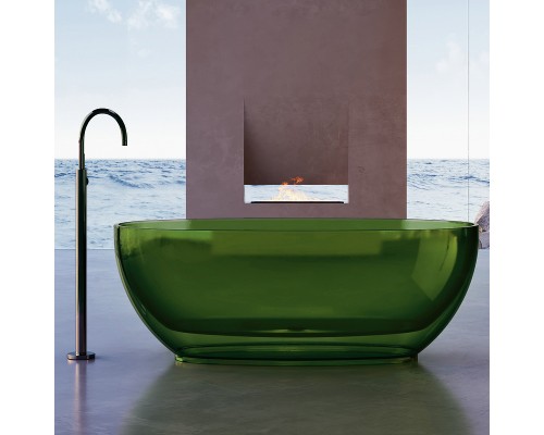 Ванна из полиэфирной смолы Abber Kristall 170х75 AT9703Emerald Зеленая без гидромассажа