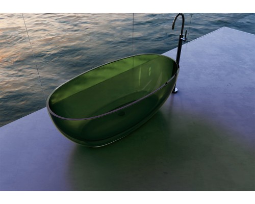 Ванна из полиэфирной смолы Abber Kristall 170х75 AT9703Emerald Зеленая без гидромассажа