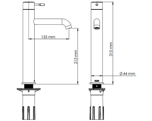 Смеситель для раковины Teska Atlas Leo L E5727 Золото