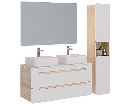 Столешница под раковину Lemark Olivia 125 LM08OL125S Белый глянец