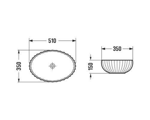Раковина-чаша CeramaLux 51 GL49-CP Шампань