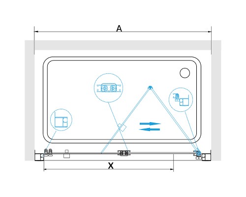 Душевая дверь RGW Passage PA-21 90 06082109-11 профиль Хром стекло прозрачное