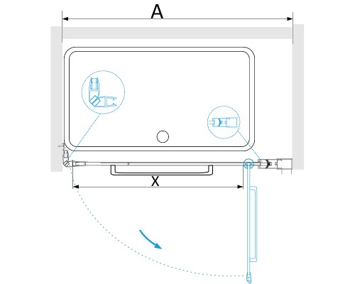 Душевая дверь RGW Passage PA-103 90 020810309-11 профиль Хром стекло прозрачное