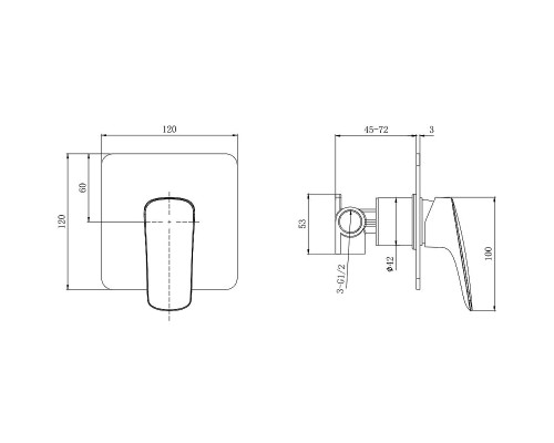 Смеситель для душа Aquatek Вега AQ1066MB Черный матовый