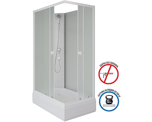 Душевая кабина Niagara Promo 100x80 P100/80/26Q/MT/BK без гидромассажа