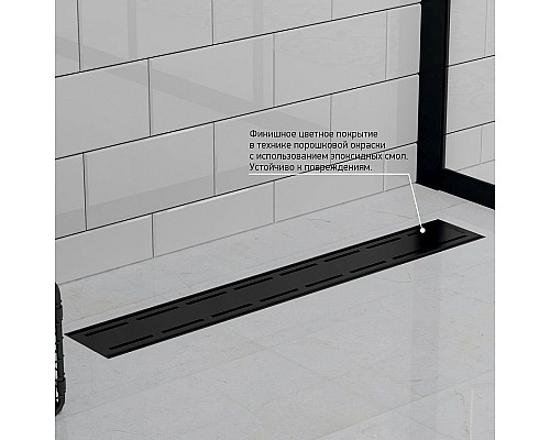 Душевой лоток Paini Line 850 CH850LC с Черной матовой решеткой