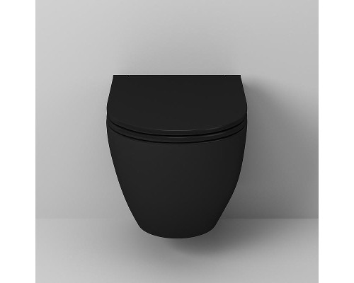 Унитаз Grossman Tornado GR-4455BMSQ подвесной Черный матовый с сиденьем Микролифт