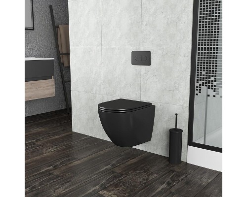 Унитаз Grossman Tornado GR-4455BMSQ подвесной Черный матовый с сиденьем Микролифт