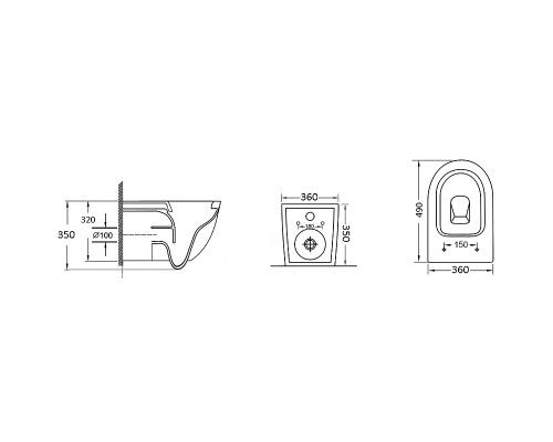 Унитаз Grossman Tornado GR-4455BMSQ подвесной Черный матовый с сиденьем Микролифт
