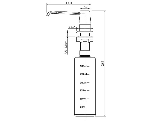 Дозатор для моющего средства Rossinka AC-22P Хром