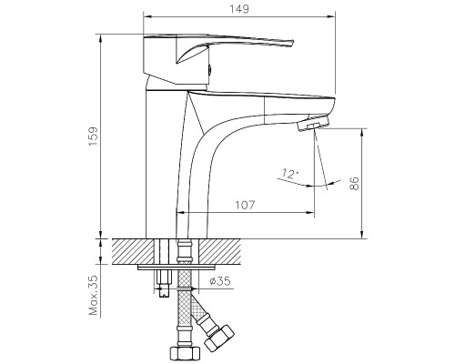 Смеситель для раковины Decoroom DR70011 Хром