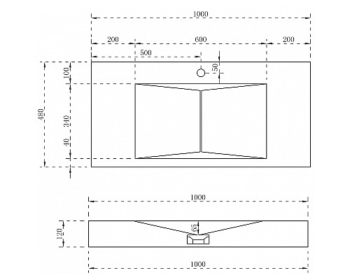 Раковина Abber Stein 100 AS2641 Белая матовая