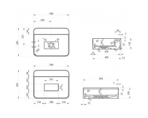 Раковина Abber Stein 50 AS2626 Белая матовая