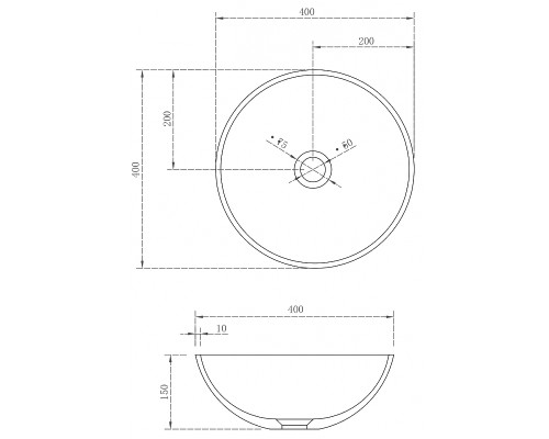 Раковина-чаша Abber Stein 40 AS2608 Белая матовая