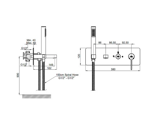 Смеситель для ванны GPD Gildo Colored MKA165-K-R Хром Розовое золото