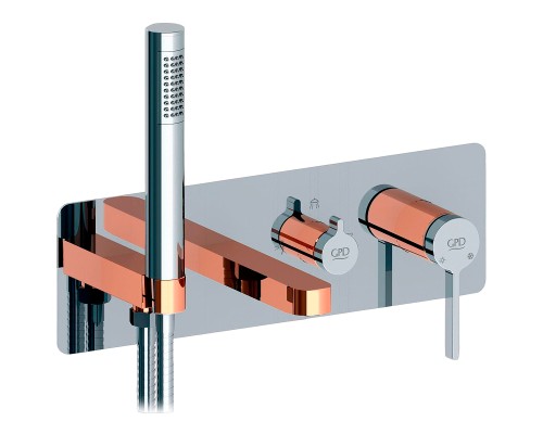 Смеситель для ванны GPD Gildo Colored MKA165-K-R Хром Розовое золото