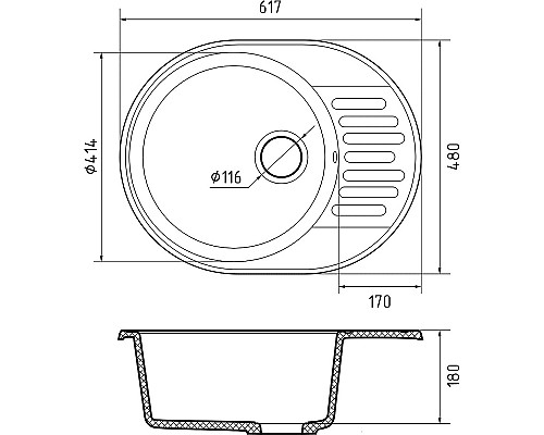Кухонная мойка GranFest Quarz GF-Z58 Темно-серая