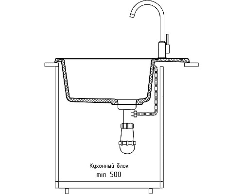 Кухонная мойка GranFest Quarz GF-Z58 Темно-серая