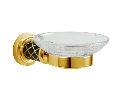 Мыльница Boheme Murano 10903-B-G Золото Черная