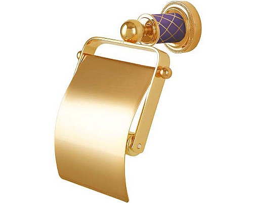 Держатель туалетной бумаги Boheme Murano 10901-V-G с крышкой Золото Фиолетовый