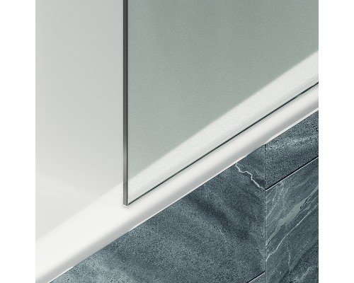 Шторка на ванну Maybah Glass MGV-91-3ш 500x1400 в широком профиле Золото стекло сатиновое