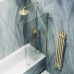 Шторка на ванну Maybah Glass MGV-92-3ш 600x1400 в широком профиле Золото стекло сатиновое