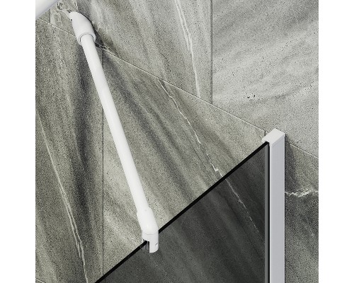 Шторка на ванну Maybah Glass MGV-83-1ш 900x1400 в широком профиле Белый стекло графитовое