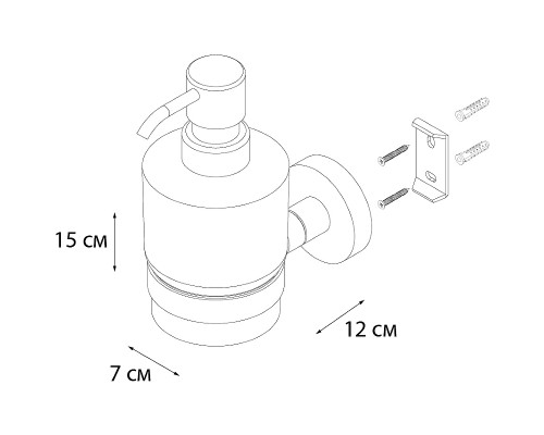 Дозатор для жидкого мыла Fixsen Comfort Black FX-86012 Черный матовый