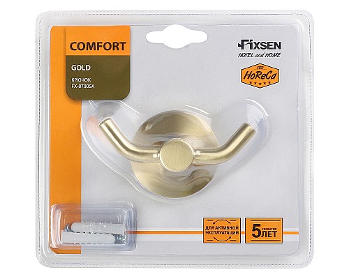 Двойной крючок Fixsen Comfort Gold FX-87005A Золото матовое Двойной крючок Fixsen Comfort Gold FX-87005A Золото матовое