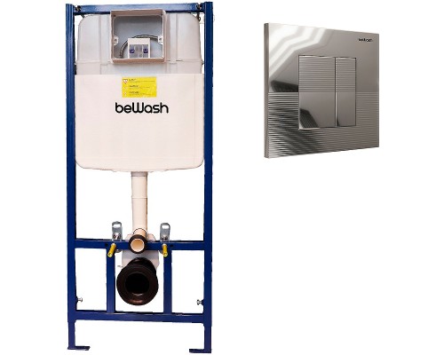 Инсталляция beWash BW74 K500RZVP0300PK000000 для унитаза с клавишей смыва Хром глянцевый