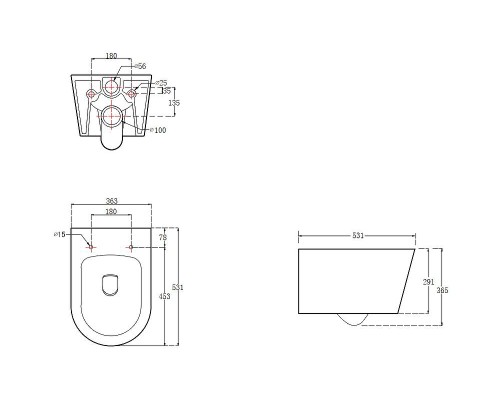 Унитаз Aquatek Оберон AQ1365T-00 подвесной с сиденьем Микролифт