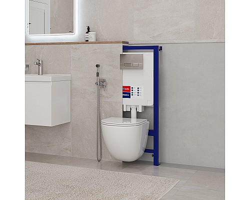 Инсталляция Lemark Peneda 9880314 для унитаза с клавишей смыва Хром матовый