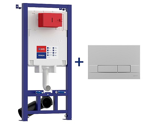 Инсталляция Lemark Peneda 9880314 для унитаза с клавишей смыва Хром матовый