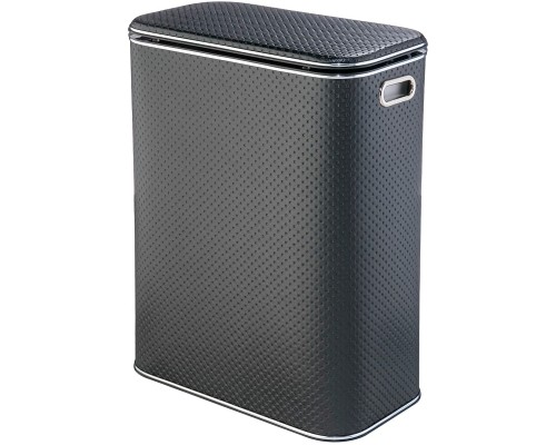 Корзина для белья Geralis PBH-Bb Punto Черная, кант Хром, стандартная