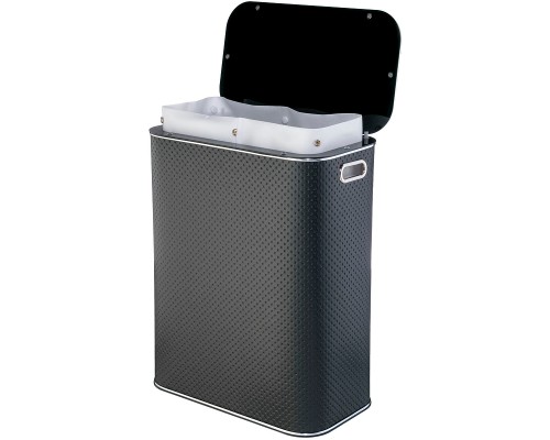 Корзина для белья Geralis PBH-Bb Punto Черная, кант Хром, стандартная