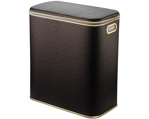 Корзина для белья Geralis PCG-M Punto Шоколад, кант Золото, малая