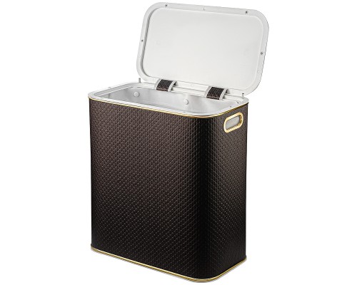 Корзина для белья Geralis PCG-M Punto Шоколад, кант Золото, малая