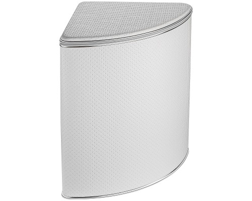 Корзина для белья Geralis PWH-U Punto Белая, кант Хром, угловая