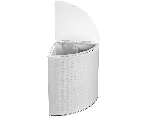 Корзина для белья Geralis PWH-U Punto Белая, кант Хром, угловая