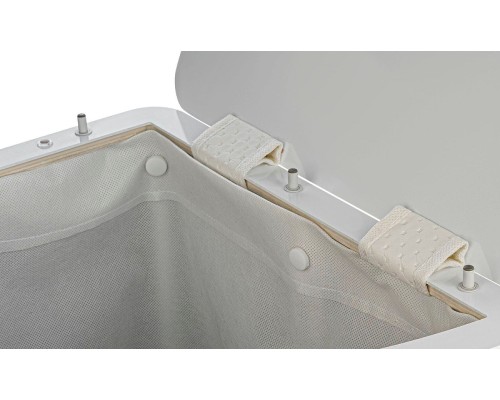 Корзина для белья Geralis PWH-U Punto Белая, кант Хром, угловая