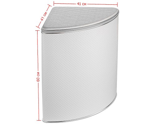 Корзина для белья Geralis PWH-U Punto Белая, кант Хром, угловая