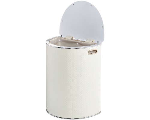 Корзина для белья Geralis PWH-O Punto Белая, кант Хром, полукруглая